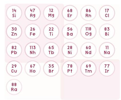 Atomic Number Graphics Pack including 25 Regular Line 256x256 Display Perfect Icons vector