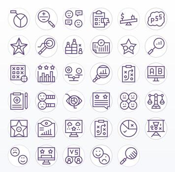35 Regular Line Editable 256x256 Icons from Evaluation Suite vector