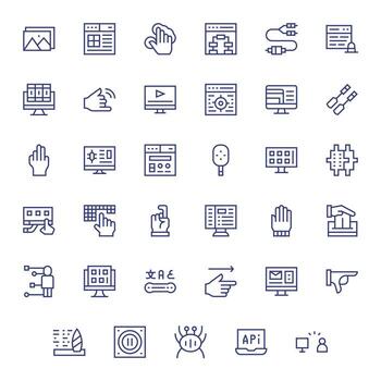 35 Regular Line Icons designed for Interface in Retina Ready Pixel Optimized format vector