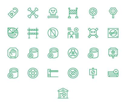 regular línea editable íconos desde hacer no entrar conjunto con 25 alto resolución íconos vector