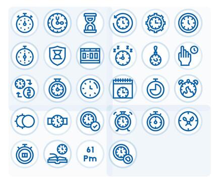Timer Digital Pack containing 28 Pixel Aligned Bold Line High Resolution Icons vector