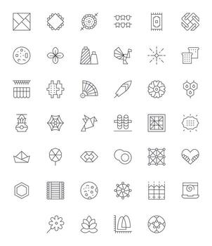 40 Pixel Aligned 128x128 Icons for Pattern in elegant Thin Line design vector