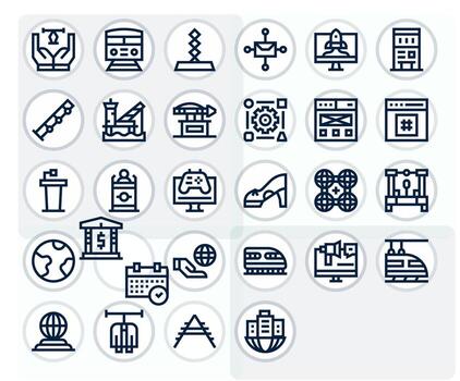Platform Premium Bundle with 28 High Resolution Pixel Optimized Bold Line Icons vector