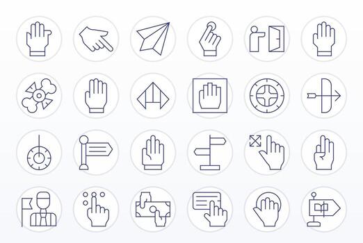 Pointer Essential Set including 24 Pixel Aligned Thin Line 128x128 Icons vector