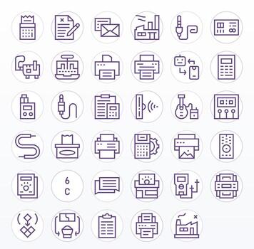 35 Display Perfect 128x128 Icons for Output in elegant Regular Line design vector