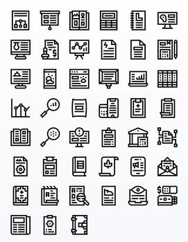 45 Bold Line Icons designed for Report in 64x64 Editable format vector