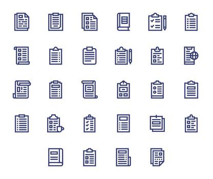 Forms Icon Collection featuring 28 Display Perfect High Resolution Bold Line Designs vector