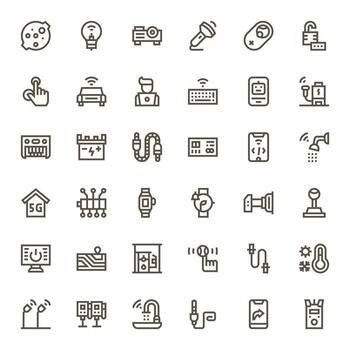 36 Bold Line Icons designed for Device in 64x64 Pixel Aligned format vector