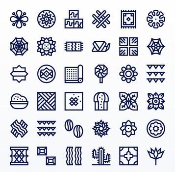 Texture Icon Repository containing 36 Bold Line 128x128 Pixel Optimized graphics vector