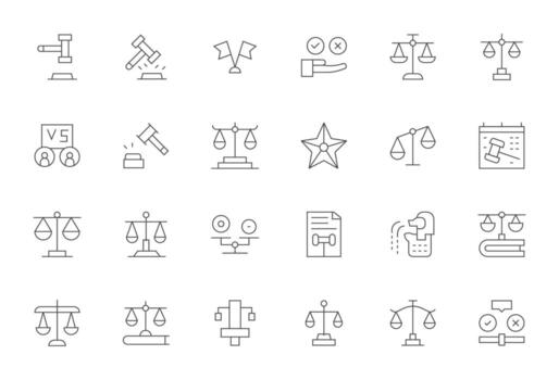 24 Thin Line Editable Icons tailored for Judgment 256x256 interface vector