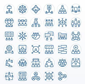 35 PIXEL Perfect Regular Line Icons designed for Group Interface vector