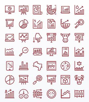 Trend Design Icons featuring 42 Pixel Aligned Regular Line Style vector