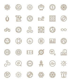 Circle Scalable Set featuring 42 Grid Fitted Regular Line High Resolution Icons vector