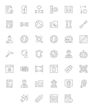 roto icono caja de herramientas presentando 40 píxel Perfecto 128x128 Delgado línea elementos vector