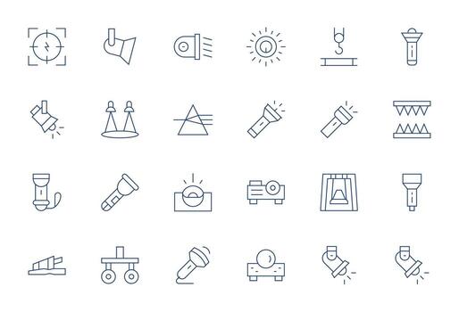 Thin Line PIXEL Perfect Icons from Beam Set with 24 High Resolution Icons vector