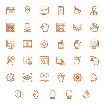Ui Modern Collection with 35 Regular Line 128x128 Editable Icons vector
