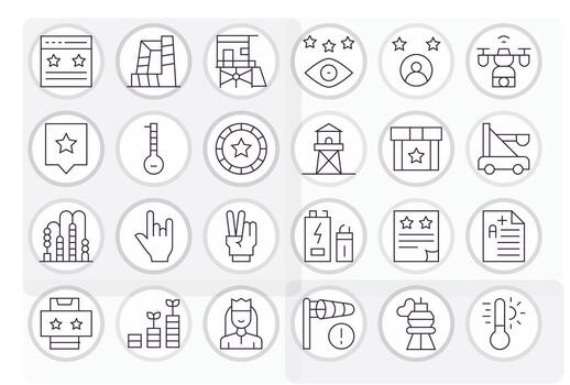 24 Thin Line Icons designed for High in 64x64 Pixel Aligned format vector