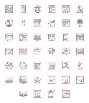 40 128x128 Thin Line Display Perfect Icons for Website Projects vector