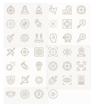 atención icono colección presentando 40 píxel optimizado alto resolución Delgado línea diseños vector