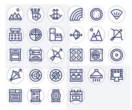 28 Bold Line Icons for Range in crisp 128x128 Editable resolution vector