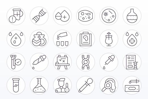 24 Thin Line Editable Icons tailored for Test 256x256 interface vector