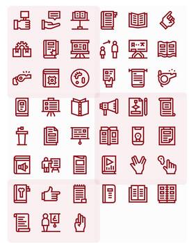 45 alto resolución negrita línea íconos optimizado para instrucción píxel alineado monitor vector