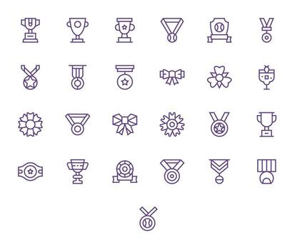 Laurel Comprehensive Bundle with 25 Display Perfect Regular Line High Resolution Icons vector