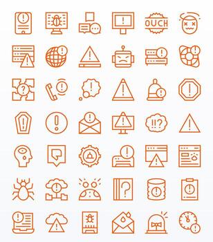 Issue Icon Set with 42 Regular Line 256x256 Display Perfect Graphics vector