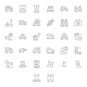 32 Pixel Optimized Thin Line Icons from Shipment Collection vector