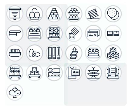 25 retina Listo regular línea píxel optimizado íconos para apilado proyectos vector