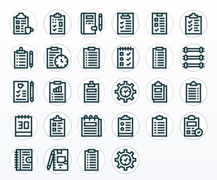 ToDo List Professional Set with 28 Bold Line Display Perfect 128x128 Icons vector