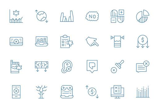 24 Thin Line Display Perfect Icons tailored for Decline Retina Ready interface vector