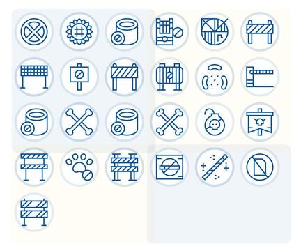 25 Regular Line Display Perfect Icons for Keep Out Graphics vector
