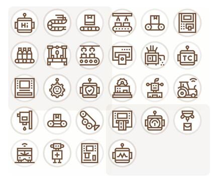 28 Bold Line Detail Enhanced Icons tailored for Automated 256x256 interface vector