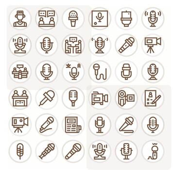 36 negrita línea íconos diseñado para entrevista en alto resolución cuadrícula equipado formato vector