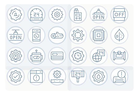 24 Display Perfect Thin Line Icons designed for Operational Interface vector