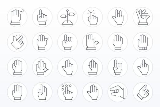 24 Grid Fitted Icons themed around Choose in 256x256 Thin Line format vector