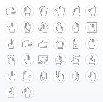 toque 256x256 icono paquete con 32 Delgado línea píxel optimizado elementos vector