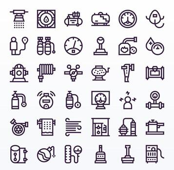 36 128x128 negrita línea íconos optimizado para presión píxel optimizado monitor vector