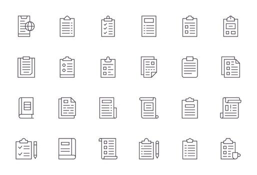 24 Thin Line Grid Fitted Vectors for Forms Theme