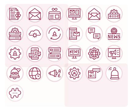 25 Icons for Updates optimized in Detail Enhanced 64x64 Regular Line resolution vector