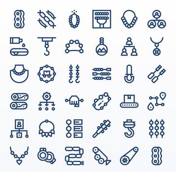 Chain Icon Repository containing 36 Bold Line High Resolution Pixel Optimized graphics vector