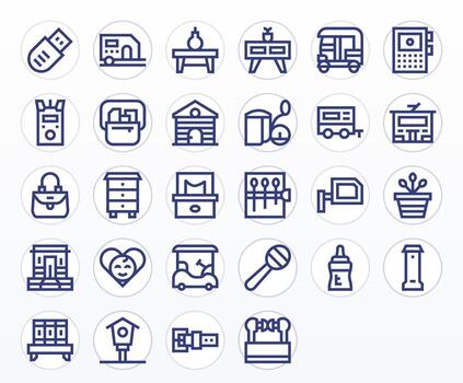 28 Icons for Small optimized in Display Perfect High Resolution Bold Line resolution vector