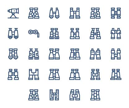 28 Retina Ready Pixel Optimized Icons for Spotting Scope in Bold Line Theme vector