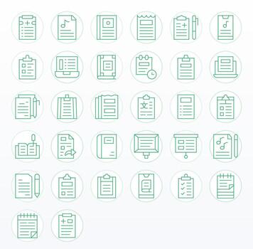 32 Delgado línea íconos diseñado para notas en alto resolución editable formato vector