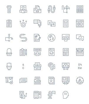40 Thin Line Icons designed for Output in 64x64 Display Perfect format vector