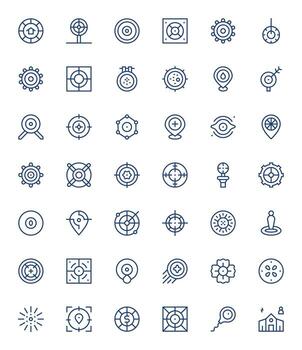 Center featuring 42 High Resolution Icons in Regular Line Design vector