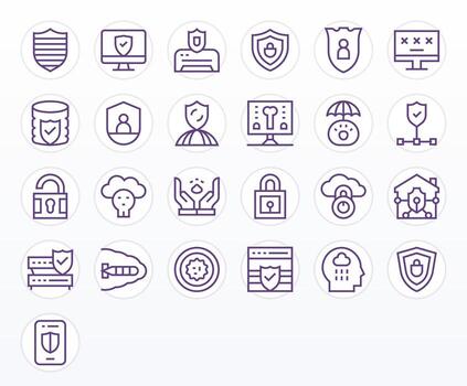 25 Regular Line Display Perfect Icons tailored for Cyber Security High Resolution interface vector