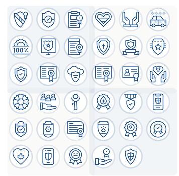 35 alto resolución monitor Perfecto íconos para confiar en regular línea tema vector