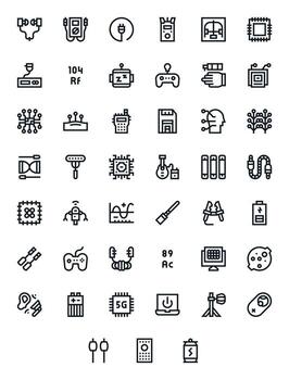 45 Bold Line Icons from Electronics in 256x256 Pixel Optimized Quality vector